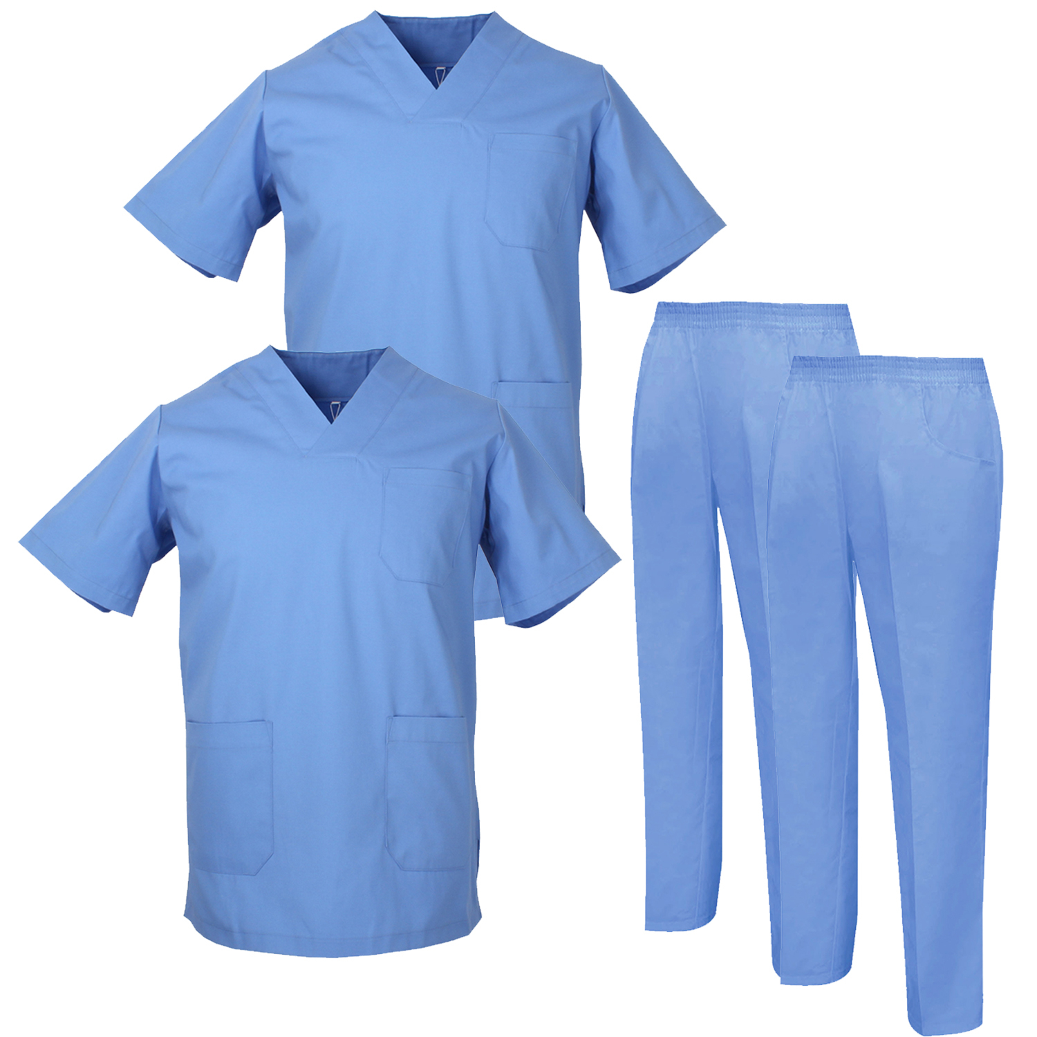 pack-2-pcs-uniforms-unisex-scrub-set-medical-uniform-with-scrub-top-and-pants-ref2-8178-misemiya فروشگاه روپوش پزشکی ریوا